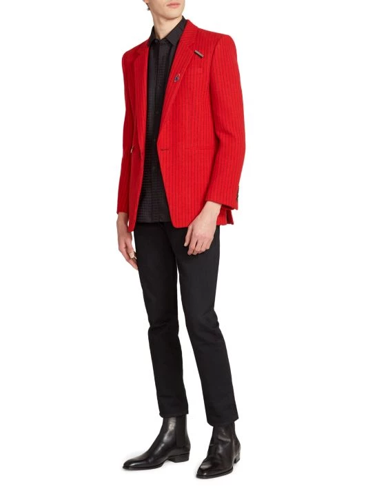 Saint Laurent Pinstriped Tailored Blazer For Men 4 Saint Laurent Pinstriped Tailored Blazer For Men - Image 2