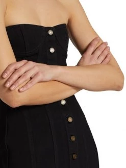 Saint Laurent Strapless Denim Minidress -Saint Laurent Sales Store unnamed file 1945