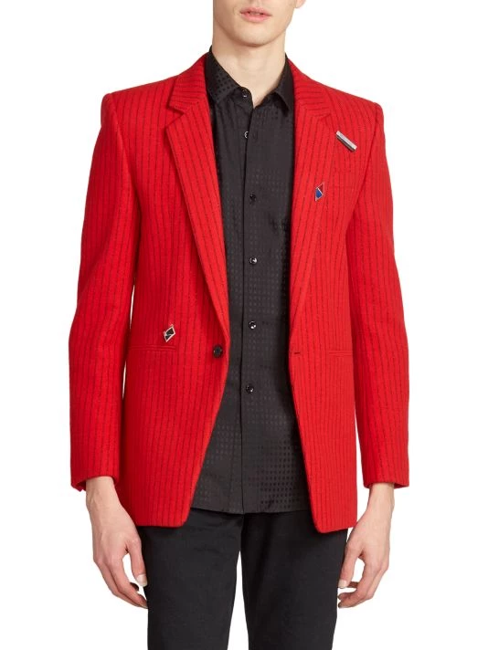 Saint Laurent Pinstriped Tailored Blazer For Men 5 Saint Laurent Pinstriped Tailored Blazer For Men - Image 3