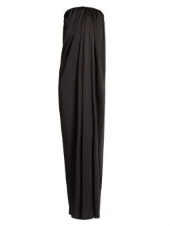 Saint Laurent Draped Strapless Gown