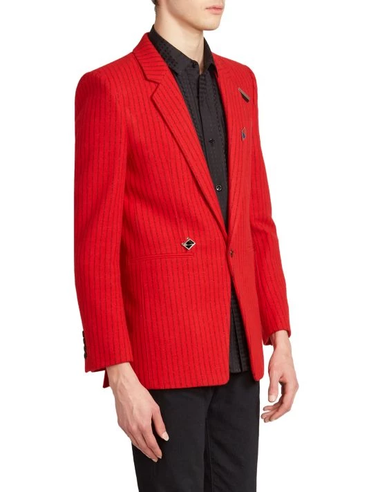 Saint Laurent Pinstriped Tailored Blazer For Men 6 Saint Laurent Pinstriped Tailored Blazer For Men - Image 4