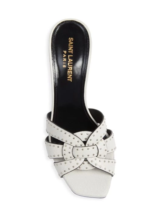 Saint Laurent Tribute Studded Leather Stiletto Sandals 7 Saint Laurent Tribute Studded Leather Stiletto Sandals - Image 5