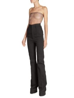 Saint Laurent High-Waisted Pintuck Denim Trousers -Saint Laurent Sales Store unnamed file 1975