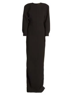 Saint Laurent Backless Tie Column Dress