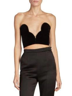Saint Laurent Velvet Chain Trim Crop Top -Saint Laurent Sales Store unnamed file 2009