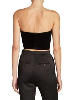 Saint Laurent Velvet Chain Trim Crop Top -Saint Laurent Sales Store unnamed file 2011