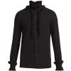 Saint Laurent Ruffled Silk Button-Down Shirt For Men 2 Saint Laurent Ruffled Silk Button-Down Shirt For Men -Saint Laurent Sales Store unnamed file 2017