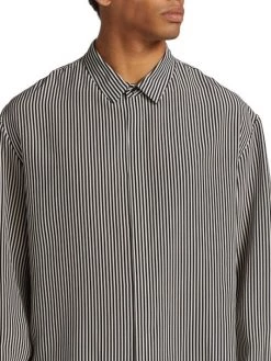 Saint Laurent Striped Silk Shirt For Men -Saint Laurent Sales Store unnamed file 2049