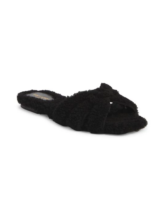 Saint Laurent Tribute Shearling Flat Slippers 4 Saint Laurent Tribute Shearling Flat Slippers - Image 2