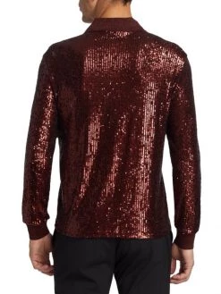 Saint Laurent Sequined Polo Shirt For Men -Saint Laurent Sales Store unnamed file 2097