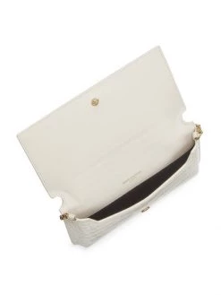 Saint Laurent Croc-Embossed Leather Phone Holder Bianaco Cream -Saint Laurent Sales Store unnamed file 2115