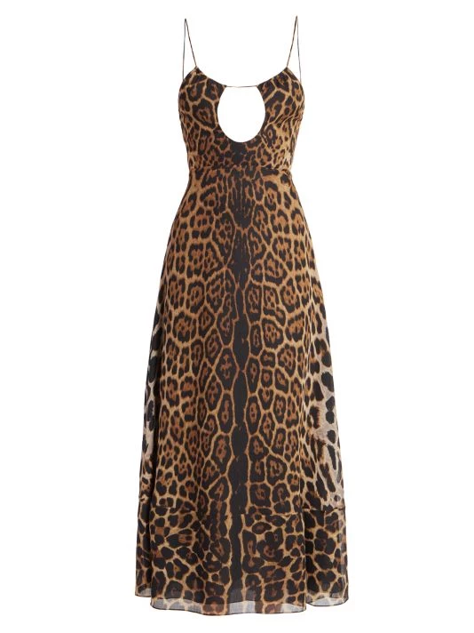 Saint Laurent Leopard Print Midi-Dress 3 Saint Laurent Leopard Print Midi-Dress