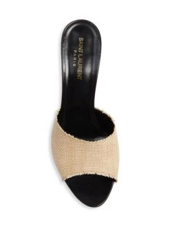 Saint Laurent La Raffia & Leather Stiletto Sandals -Saint Laurent Sales Store unnamed file 2136