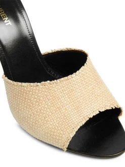 Saint Laurent La Raffia & Leather Stiletto Sandals -Saint Laurent Sales Store unnamed file 2137