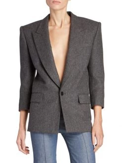 Saint Laurent Wool Chine Blazer -Saint Laurent Sales Store unnamed file 2144