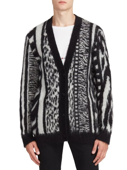 Saint Laurent Animal-Print Mohair Cardigan For Men 5 Saint Laurent Animal-Print Mohair Cardigan For Men - Image 3