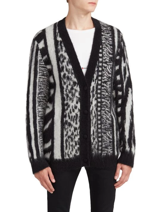 Saint Laurent Animal-Print Mohair Cardigan For Men 8 Saint Laurent Animal-Print Mohair Cardigan For Men - Image 6