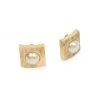 Saint Laurent Goldtone & Faux Pearl Square Earrings
