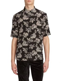 Saint Laurent Printed Silk Short-Sleeve Shirt For Men -Saint Laurent Sales Store unnamed file 2248
