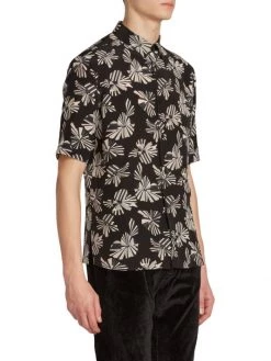 Saint Laurent Printed Silk Short-Sleeve Shirt For Men -Saint Laurent Sales Store unnamed file 2249