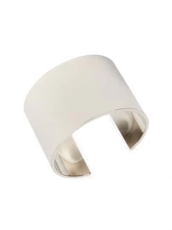 Saint Laurent Geometric Smooth Metal Cuff Palladium