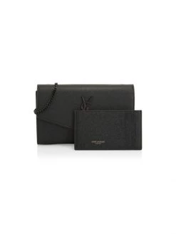 Saint Laurent Uptown Leather Wallet-On-Chain Nero -Saint Laurent Sales Store unnamed file 2279