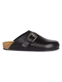 Saint Laurent Buckled Leather Mules For Men