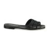 Saint Laurent Tribute Leather Slides Black