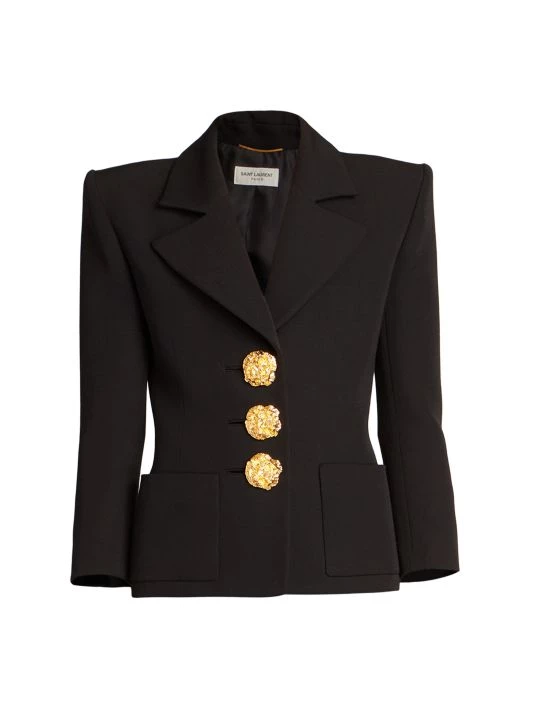 Saint Laurent Wool Carnation-Button Blazer 3 Saint Laurent Wool Carnation-Button Blazer