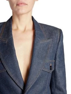 Saint Laurent Peak Lapel Denim Blazer -Saint Laurent Sales Store unnamed file 2319