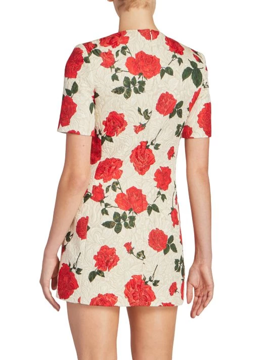 Saint Laurent Rose-Print Sheath Minidress 6 Saint Laurent Rose-Print Sheath Minidress - Image 4