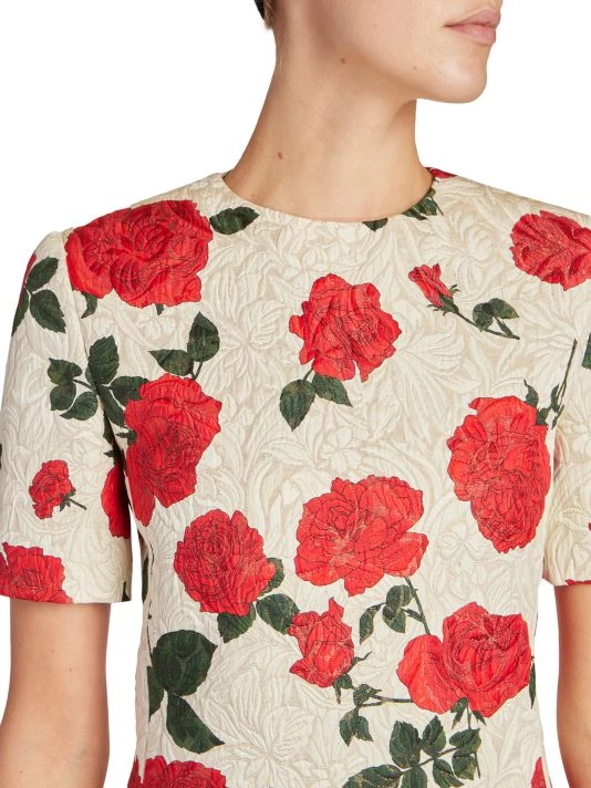 Saint Laurent Rose-Print Sheath Minidress 7 Saint Laurent Rose-Print Sheath Minidress - Image 5