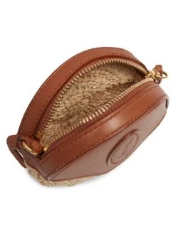 Saint Laurent Logo Raffia-Leather Coin Pouch-On-Strap -Saint Laurent Sales Store unnamed file 2365