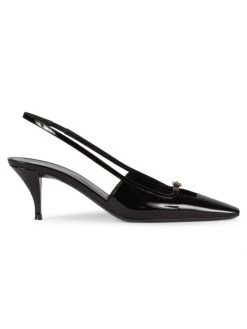 Saint Laurent Tom 60 Patent Leather Embellished Slingback Pumps