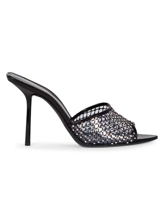 Saint Laurent Luz Crystal-Embellished Netted Mules 3 Saint Laurent Luz Crystal-Embellished Netted Mules