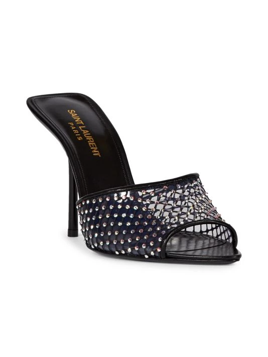 Saint Laurent Luz Crystal-Embellished Netted Mules 4 Saint Laurent Luz Crystal-Embellished Netted Mules - Image 2