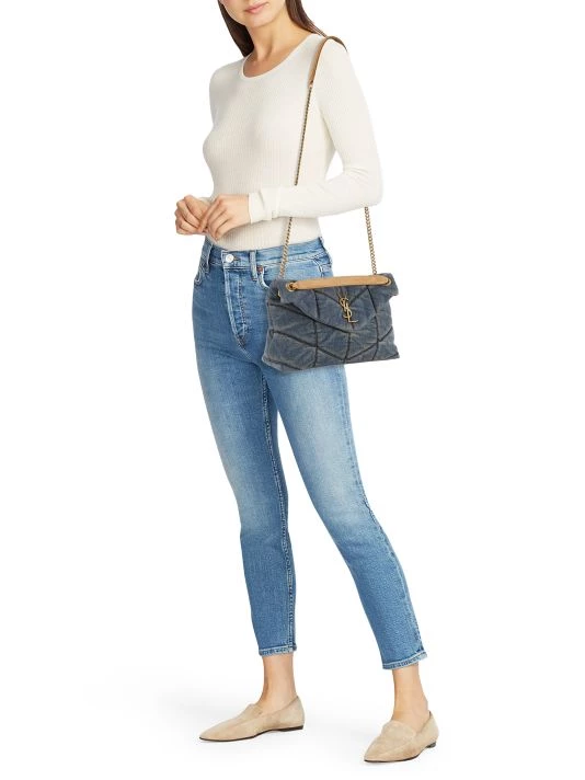 Saint Laurent Small LouLou Quilted Denim Shoulder Bag 4 Saint Laurent Small LouLou Quilted Denim Shoulder Bag - Image 2