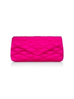 Saint Laurent Quilted Satin Clutch Bubblegum -Saint Laurent Sales Store unnamed file 2438