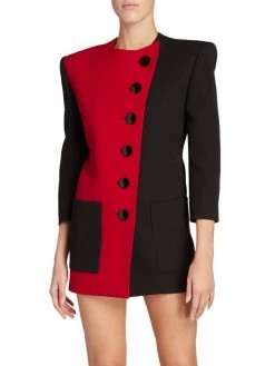 Saint Laurent Two-Tone Asymmetric Minidress 11 Saint Laurent Two-Tone Asymmetric Minidress -Saint Laurent Sales Store unnamed file 2459