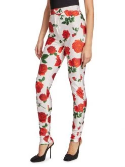 Saint Laurent Rose-Print Skinny Pants -Saint Laurent Sales Store unnamed file 2526