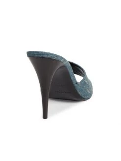 Saint Laurent La Denim Jacquard Stiletto Sandals -Saint Laurent Sales Store unnamed file 2532