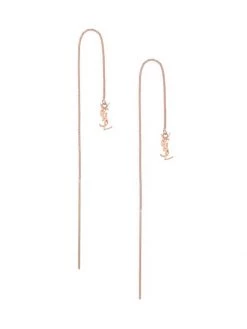 Saint Laurent Goldtone YSL Monogram Drop Earrings