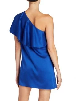 Saint Laurent Satin Silk One-Shoulder Ruffle Minidress 12 Saint Laurent Satin Silk One-Shoulder Ruffle Minidress -Saint Laurent Sales Store unnamed file 2587