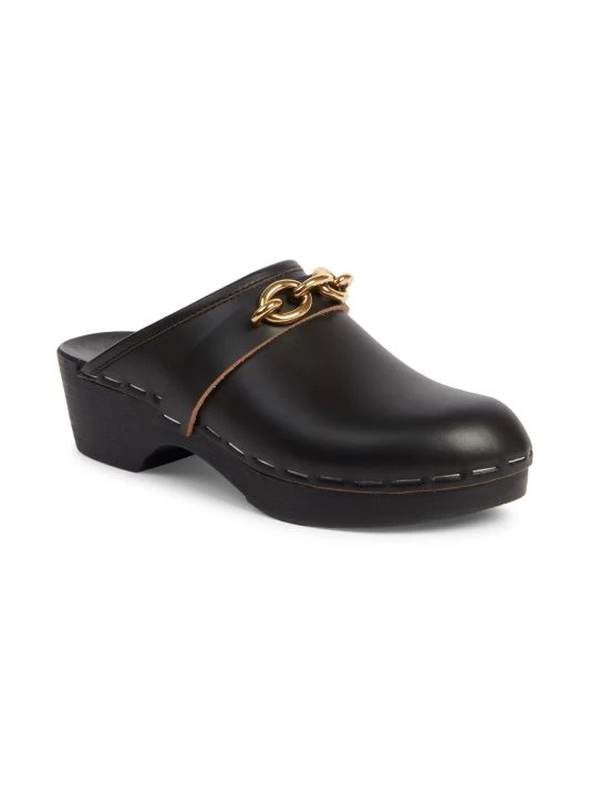 Saint Laurent Toff Embellished Leather Clogs 4 Saint Laurent Toff Embellished Leather Clogs - Image 2