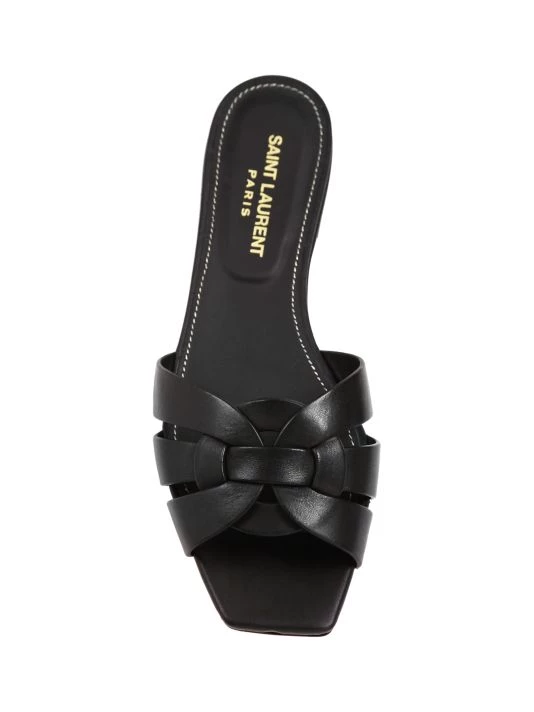 Saint Laurent Tribute Leather Slides Black 5 Saint Laurent Tribute Leather Slides Black - Image 4