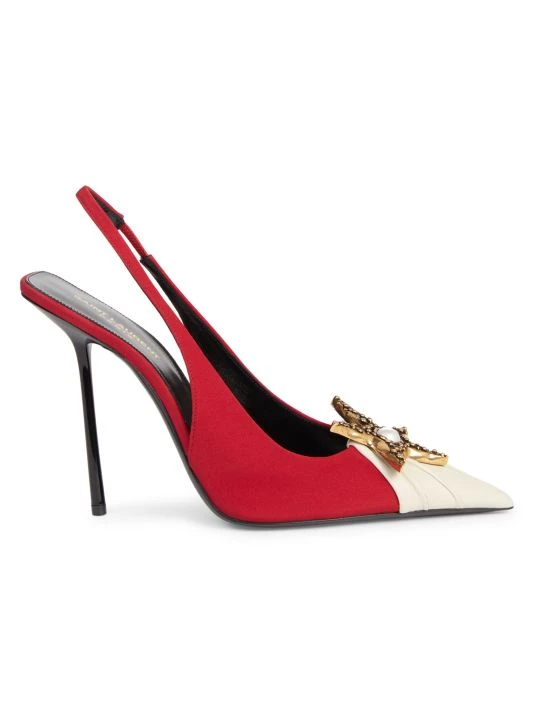 Saint Laurent Silk Slingback Pumps 3 Saint Laurent Silk Slingback Pumps
