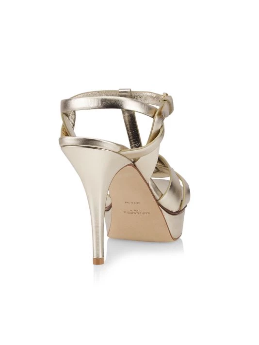 Saint Laurent Tribute Metallic Leather Sandals Argento 5 Saint Laurent Tribute Metallic Leather Sandals Argento - Image 3