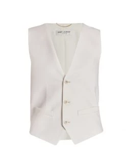 Saint Laurent Wool Flat Front Vest