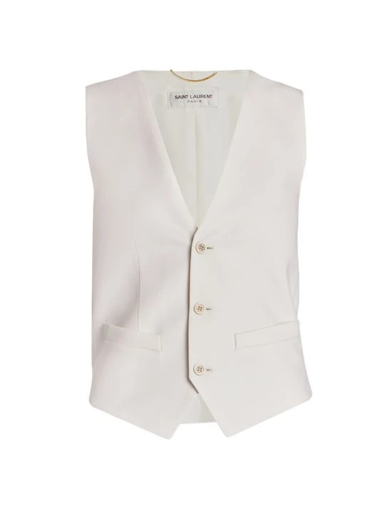Saint Laurent Wool Flat Front Vest 3 Saint Laurent Wool Flat Front Vest