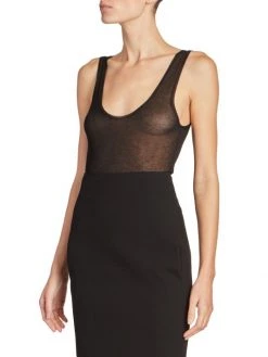 Saint Laurent Sheer Slub-Knit Bodysuit -Saint Laurent Sales Store unnamed file 2677